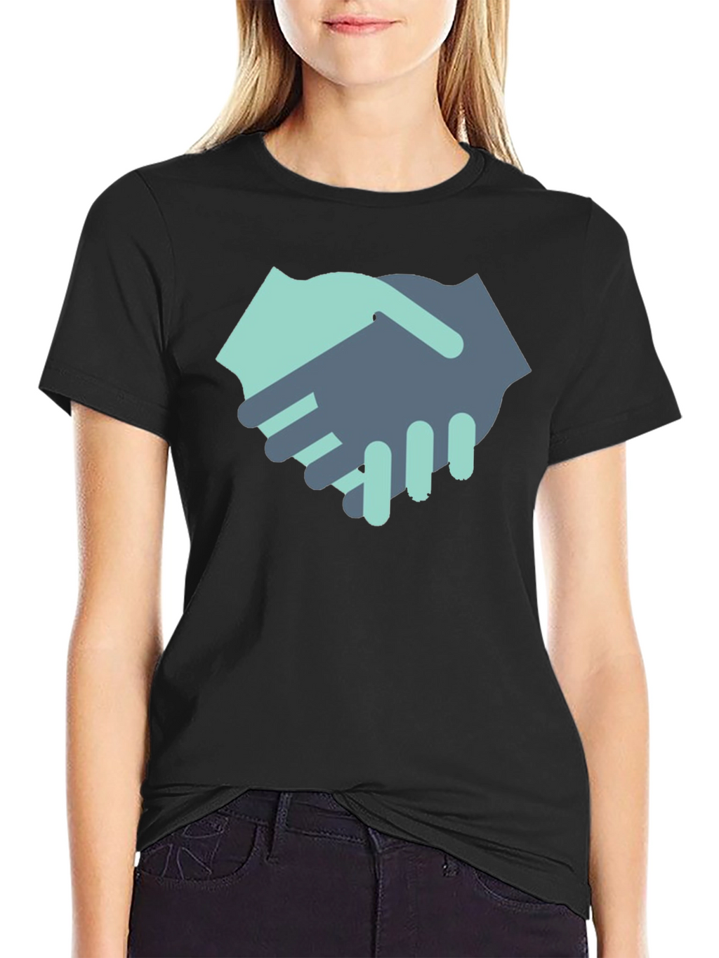Handshake Graphic Black T-Shirt