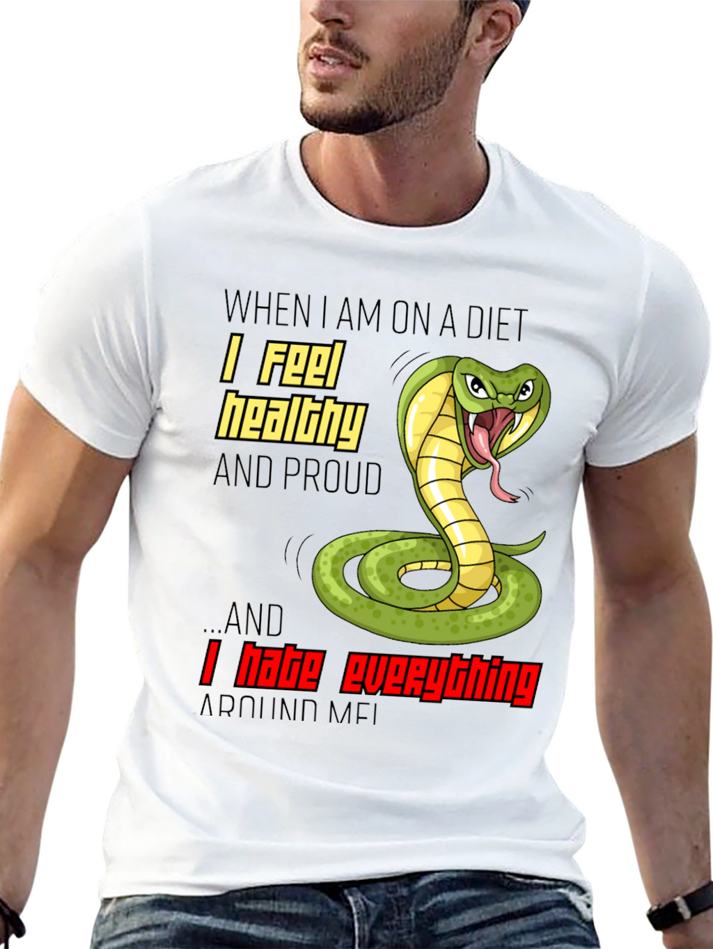 Diet Snake T-Shirt: Funny Cobra Graphic Tee
