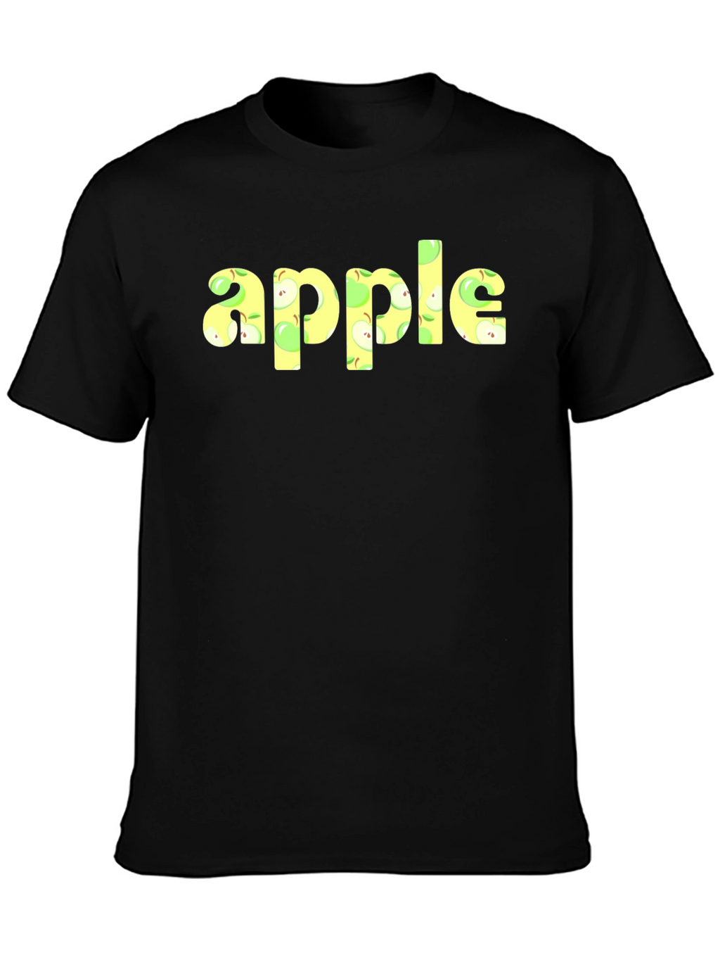 Apple Print Crew Neck Short Sleeve T-Shirt
