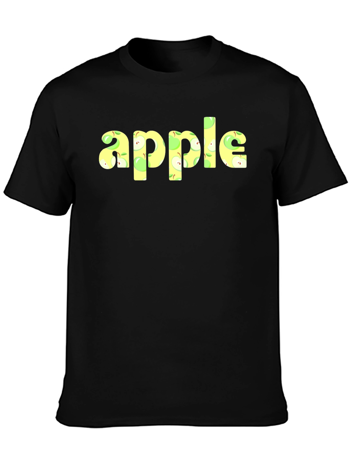 Apple Print Crew Neck Short Sleeve T-Shirt