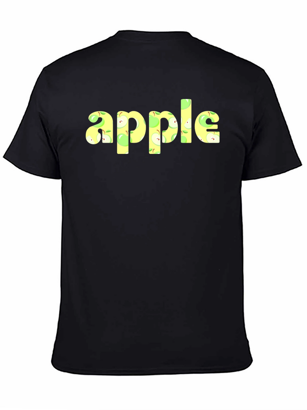 Apple Print Crew Neck Short Sleeve T-Shirt