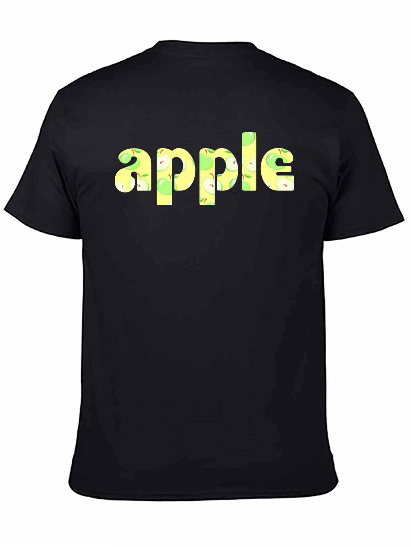 Apple Print Crew Neck Short Sleeve T-Shirt