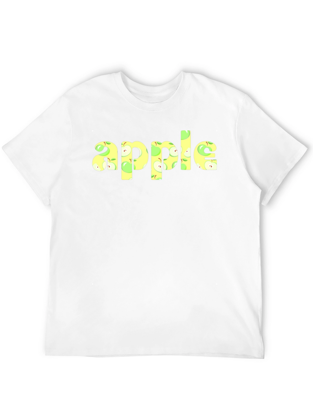 Apple Print Crew Neck Short Sleeve T-Shirt