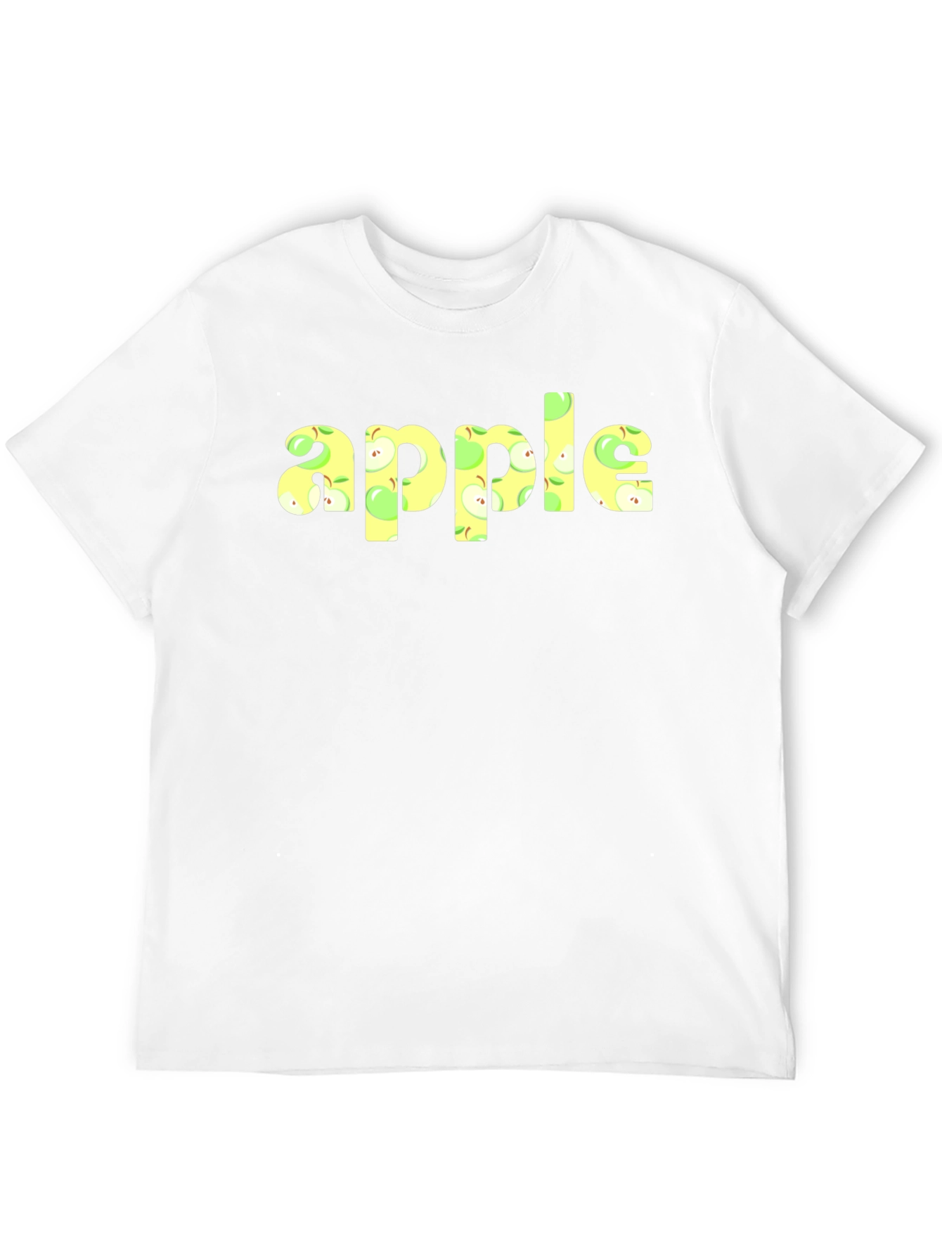 Apple Print Crew Neck Short Sleeve T-Shirt