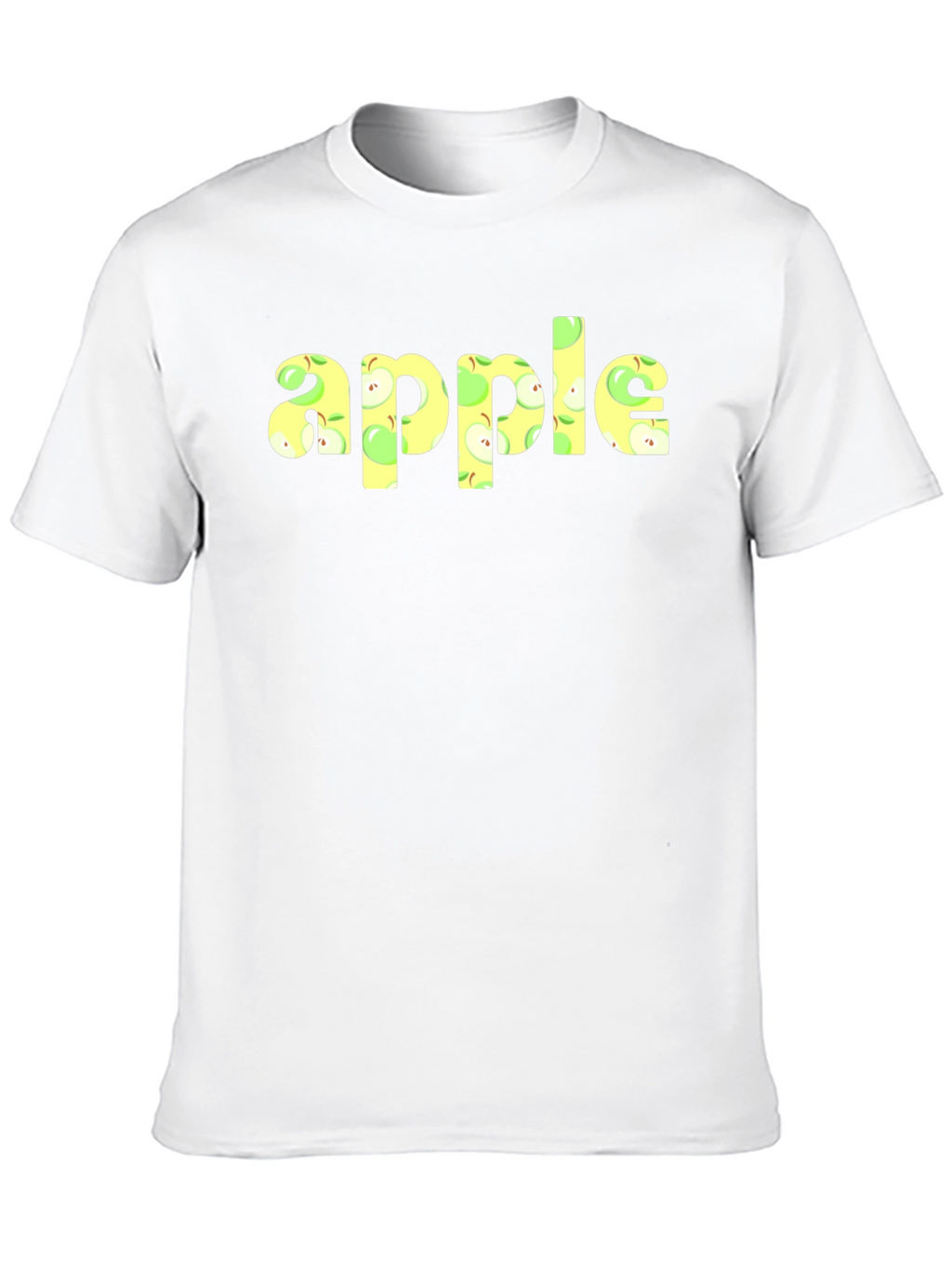 Apple Print Crew Neck Short Sleeve T-Shirt