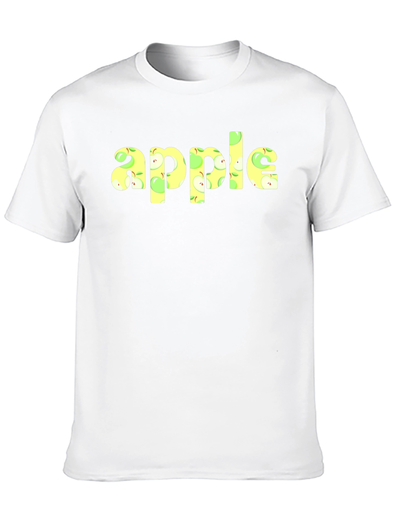 Apple Print Crew Neck Short Sleeve T-Shirt