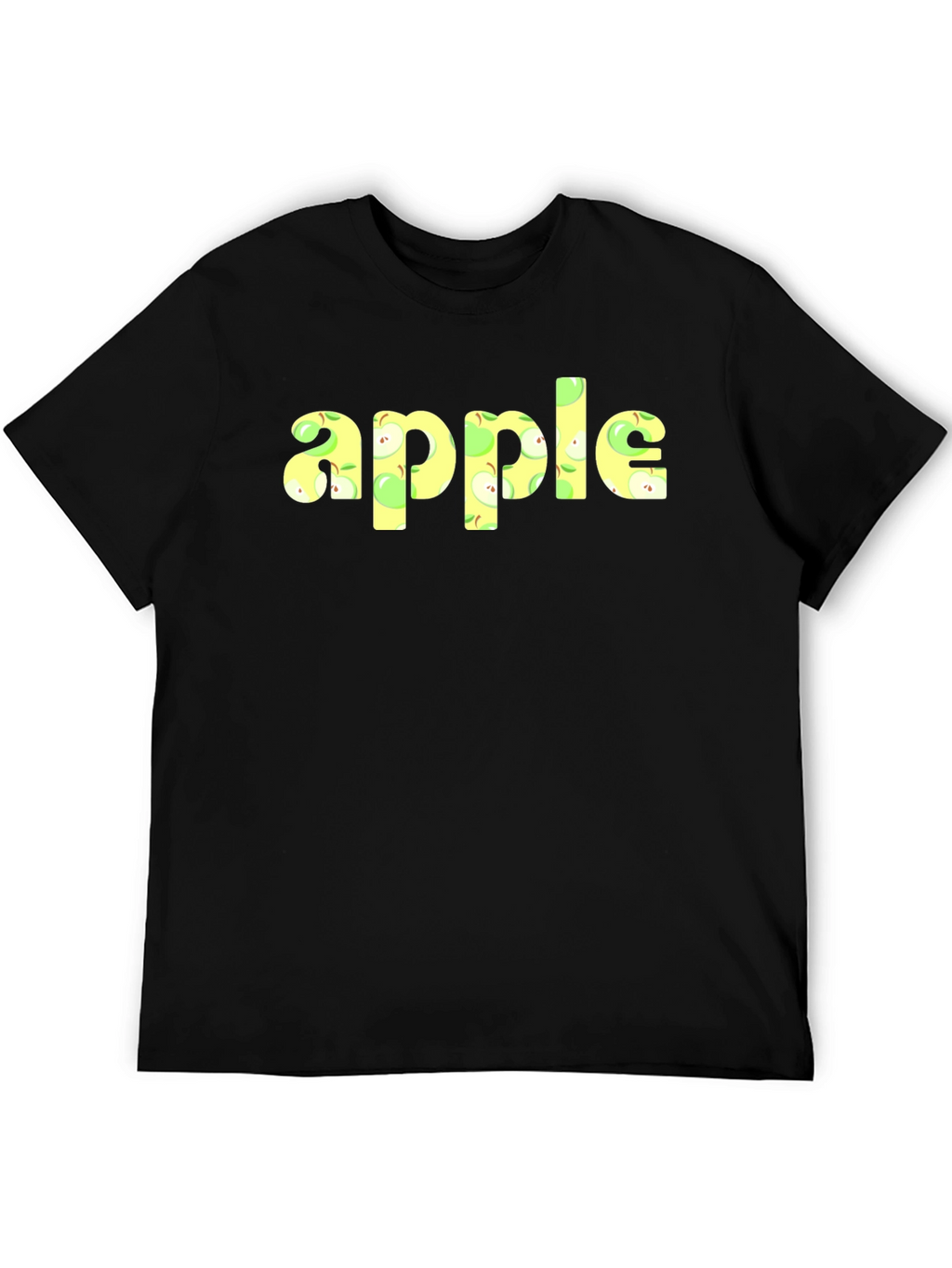 Apple Print Crew Neck Short Sleeve T-Shirt