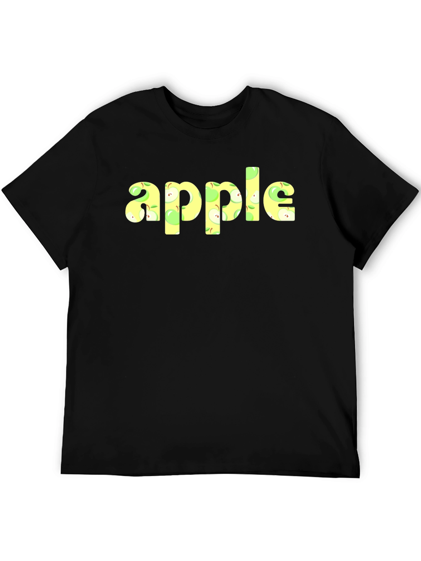 Apple Print Crew Neck Short Sleeve T-Shirt