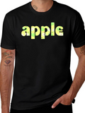 Apple Print Crew Neck Short Sleeve T-Shirt