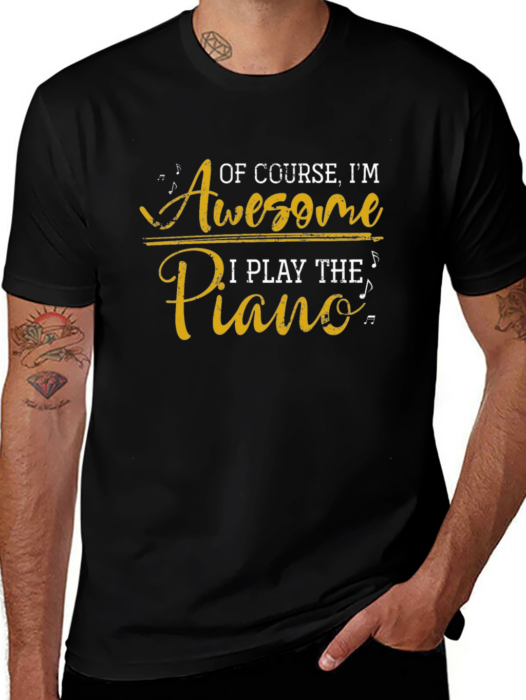 Awesome Piano Player Black T-Shirt