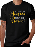 Awesome Piano Player Black T-Shirt