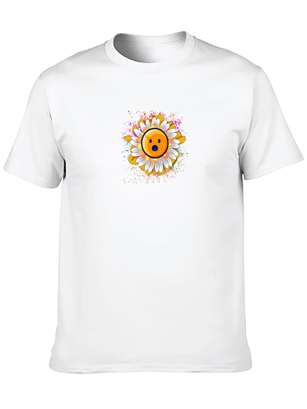 Surprised Emoji Daisy Graphic T-Shirt