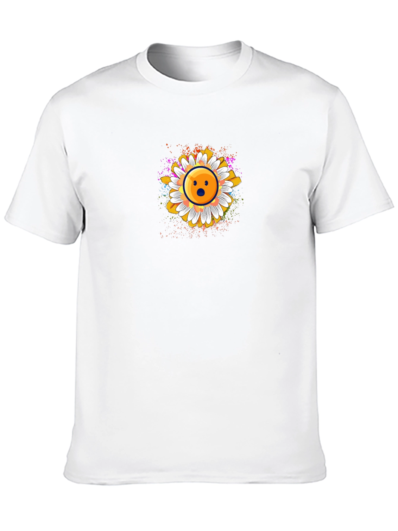 Surprised Emoji Daisy Graphic T-Shirt