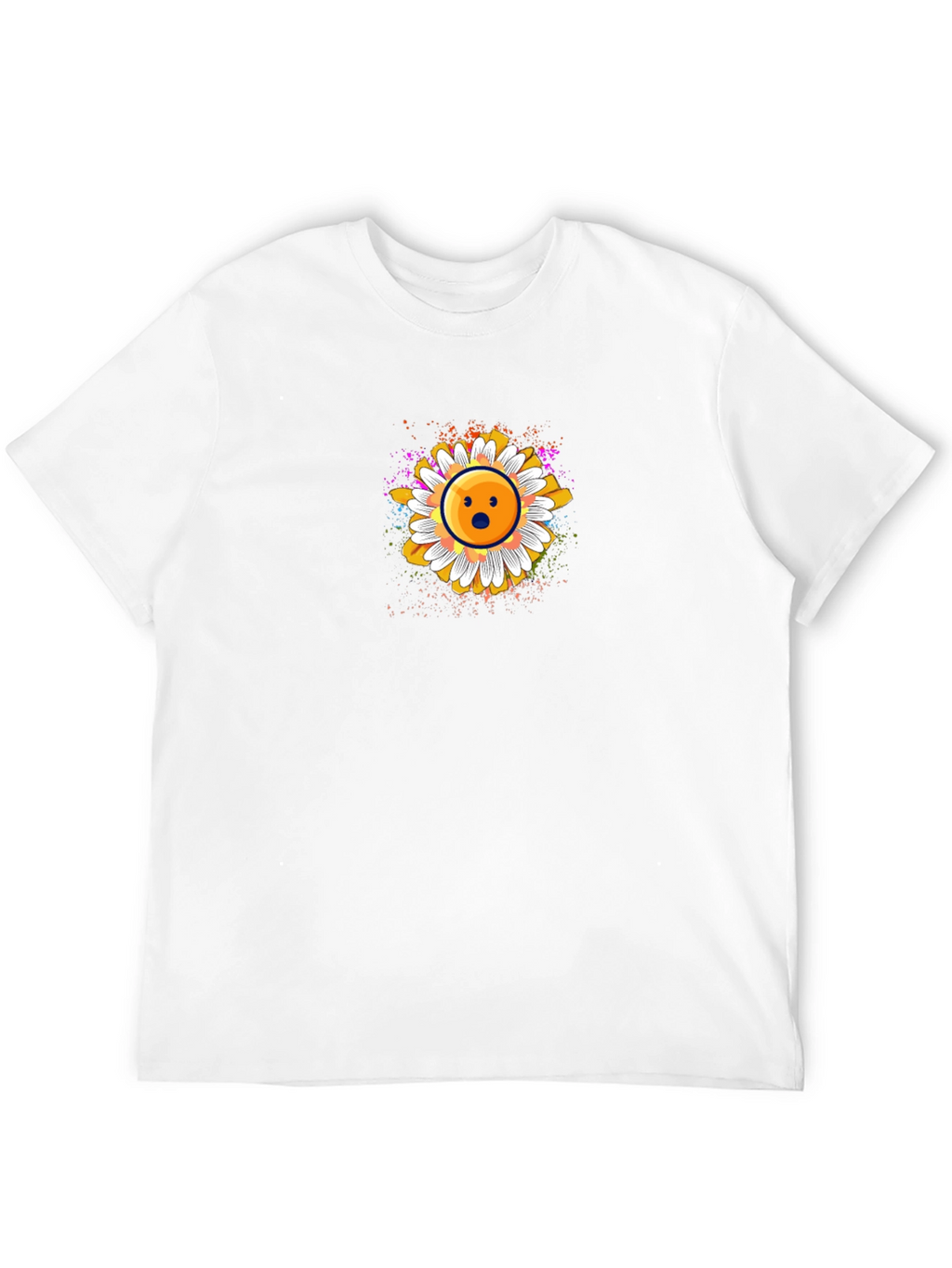 Surprised Emoji Daisy Graphic T-Shirt