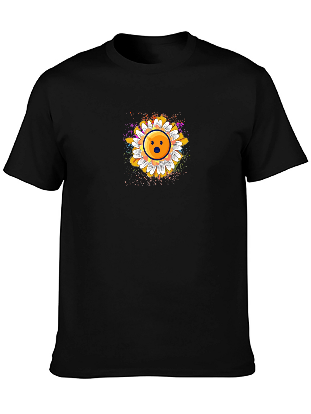 Surprised Emoji Daisy Graphic T-Shirt