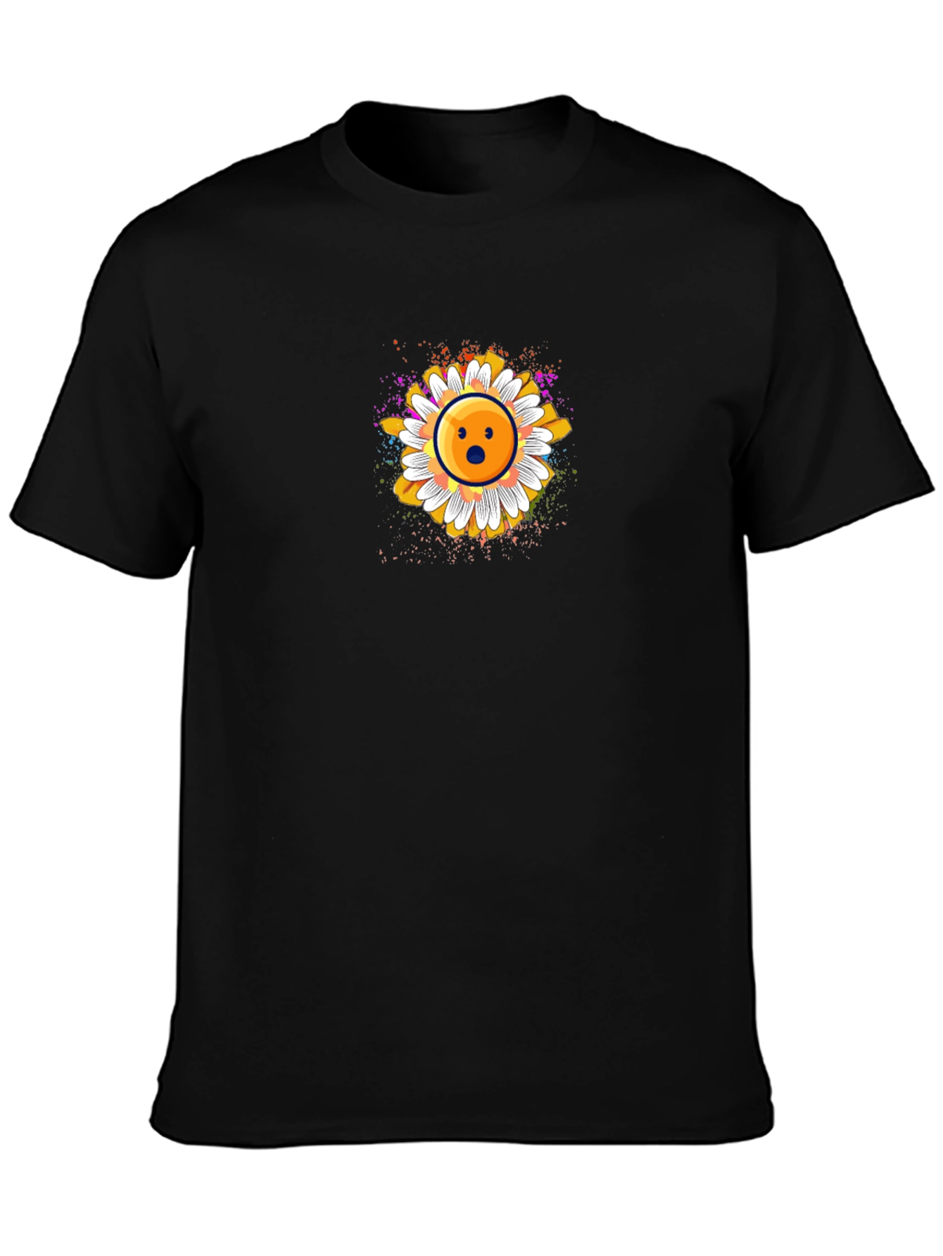 Surprised Emoji Daisy Graphic T-Shirt