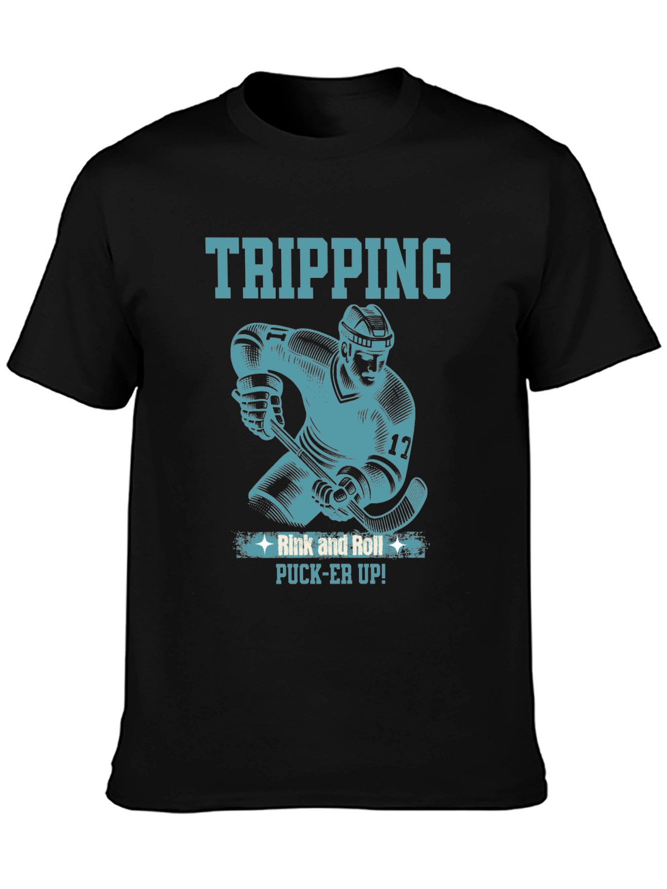 Tripping Hockey T-Shirt - Rink and Roll - Pucker Up!