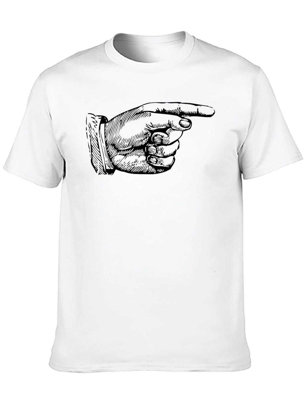 Pointing Finger Graphic Tee - Bold Black Shirt