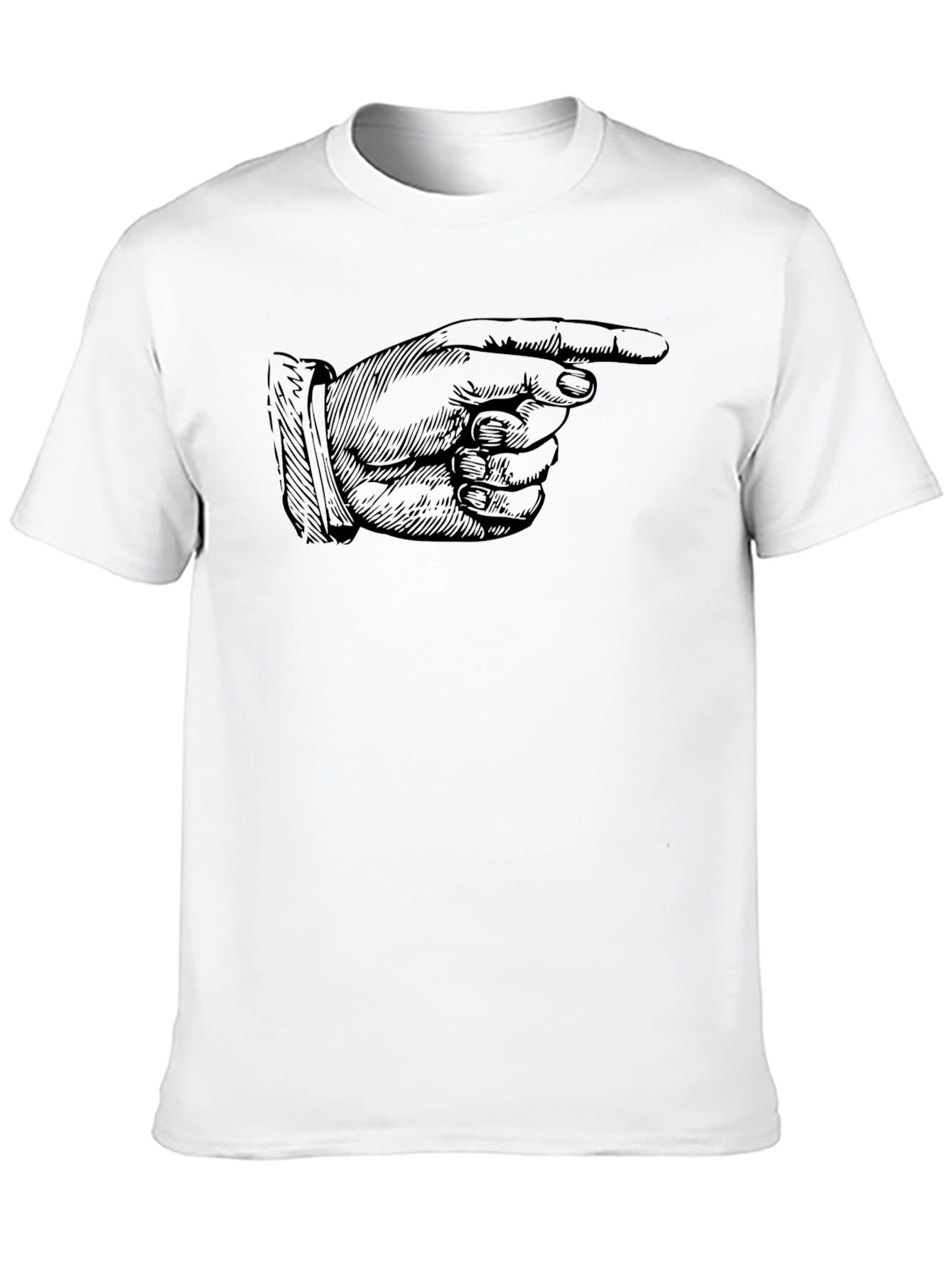 Pointing Finger Graphic Tee - Bold Black Shirt