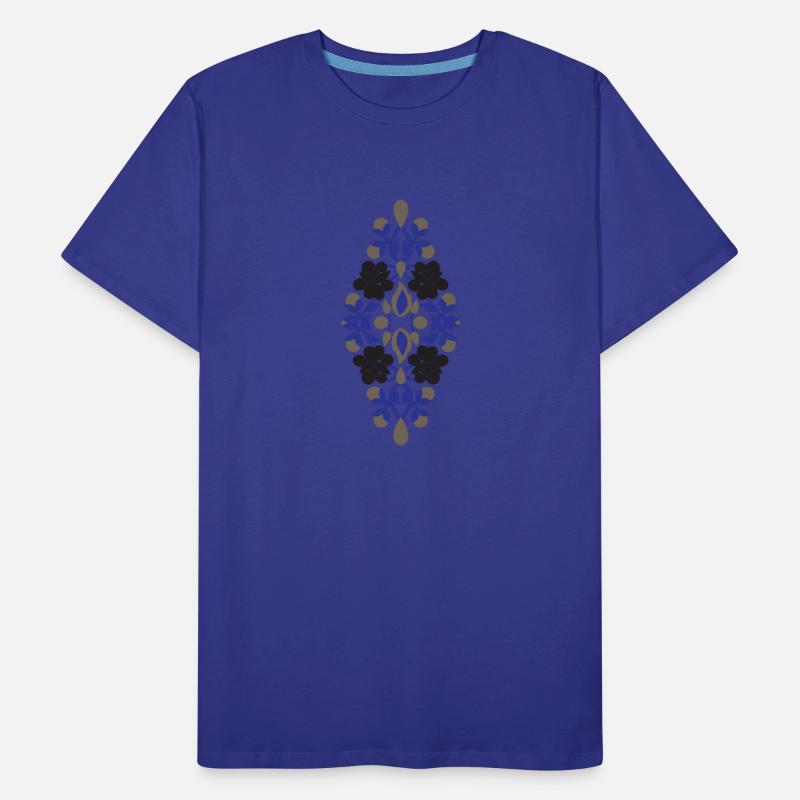 a design of a blue and black flower