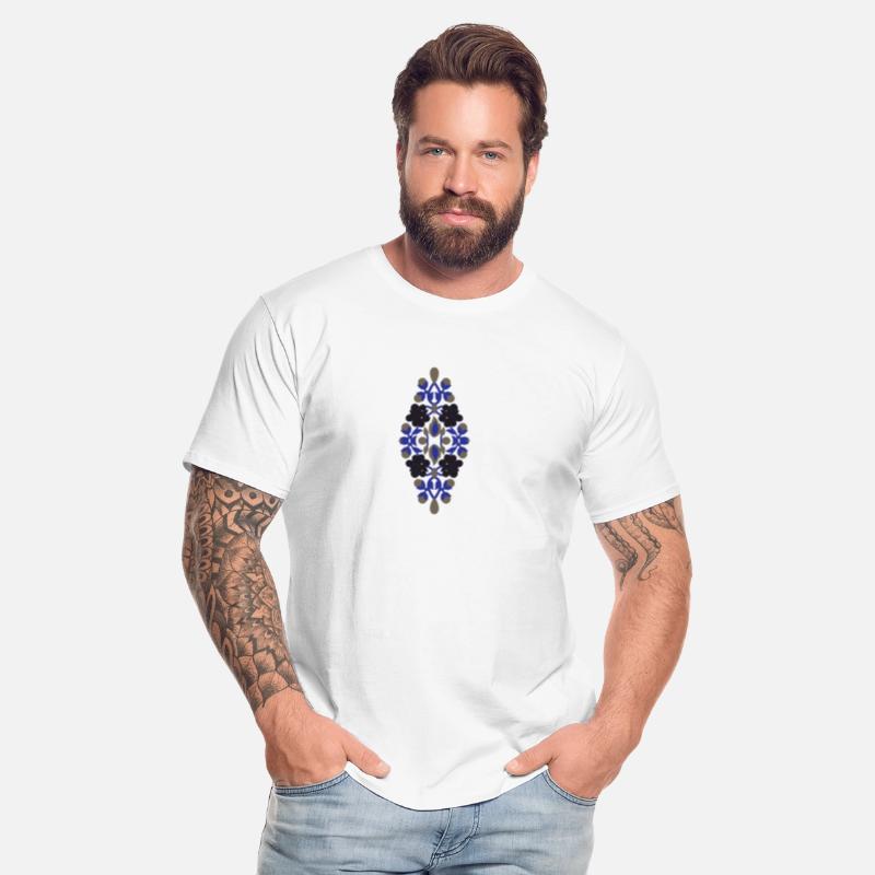 a design of a blue and black flower