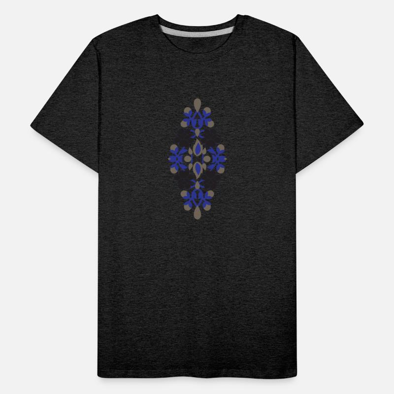 a design of a blue and black flower
