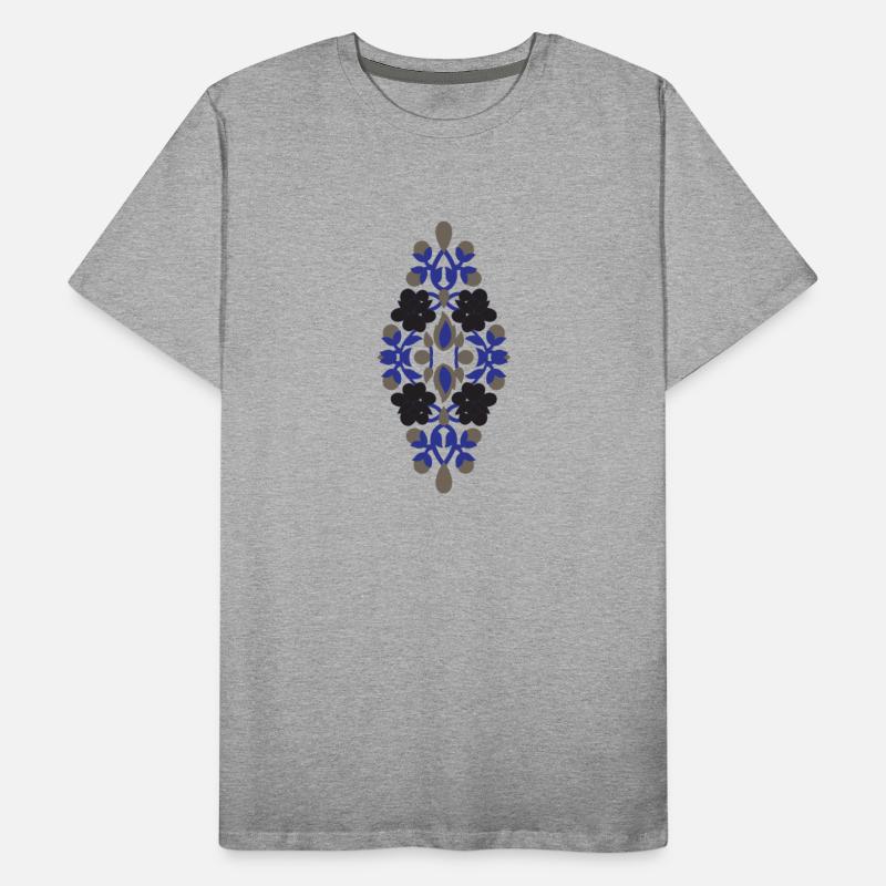 a design of a blue and black flower