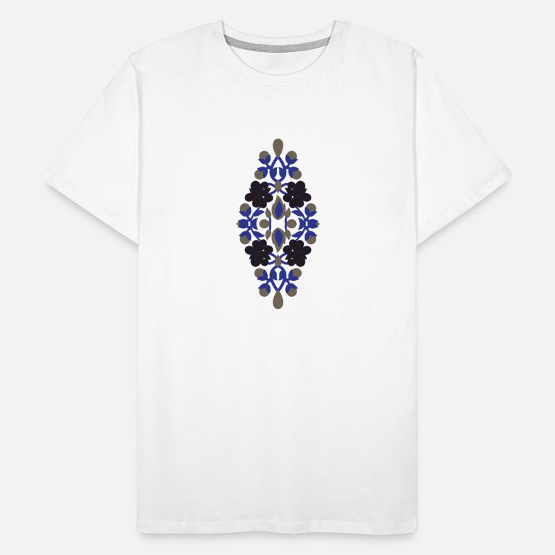 a design of a blue and black flower