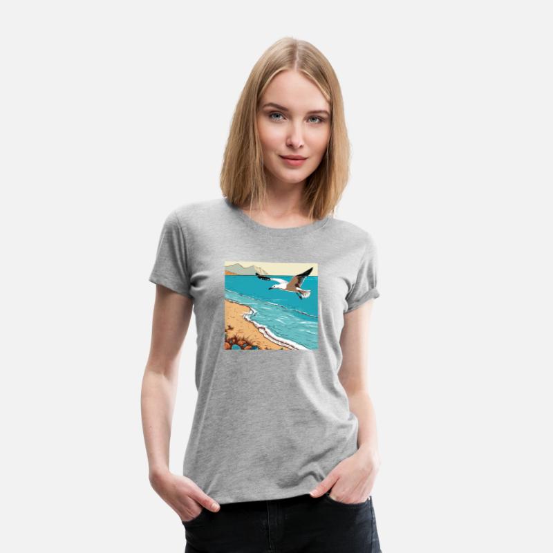 A little seagull with in its beak flying ov