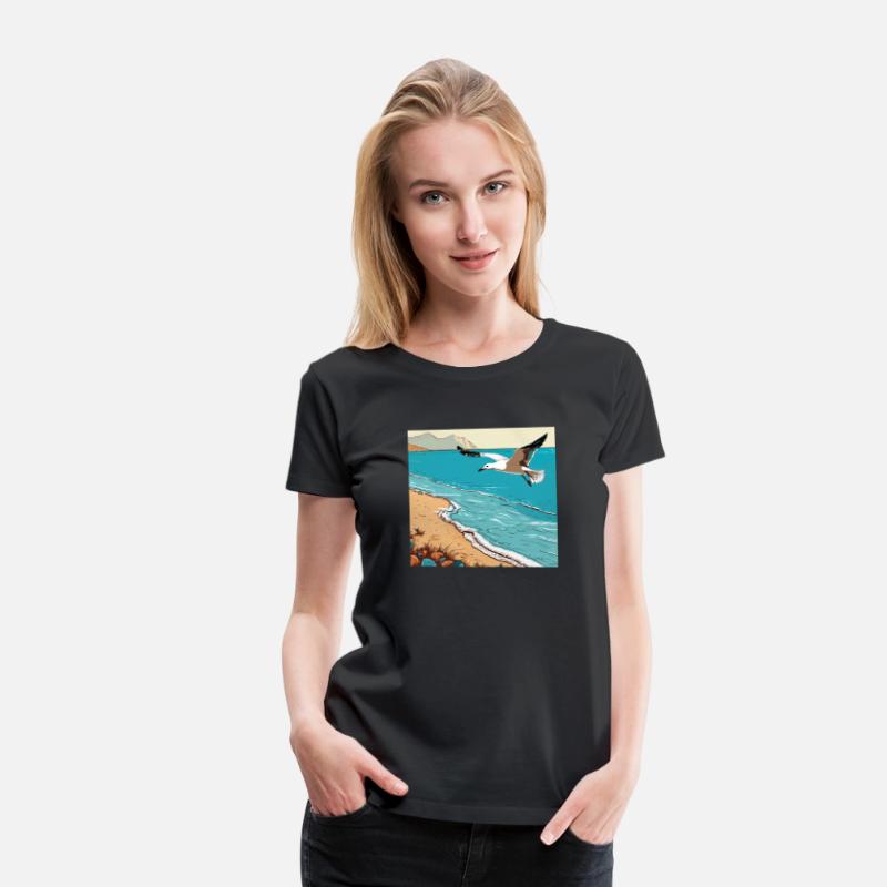 A little seagull with in its beak flying ov