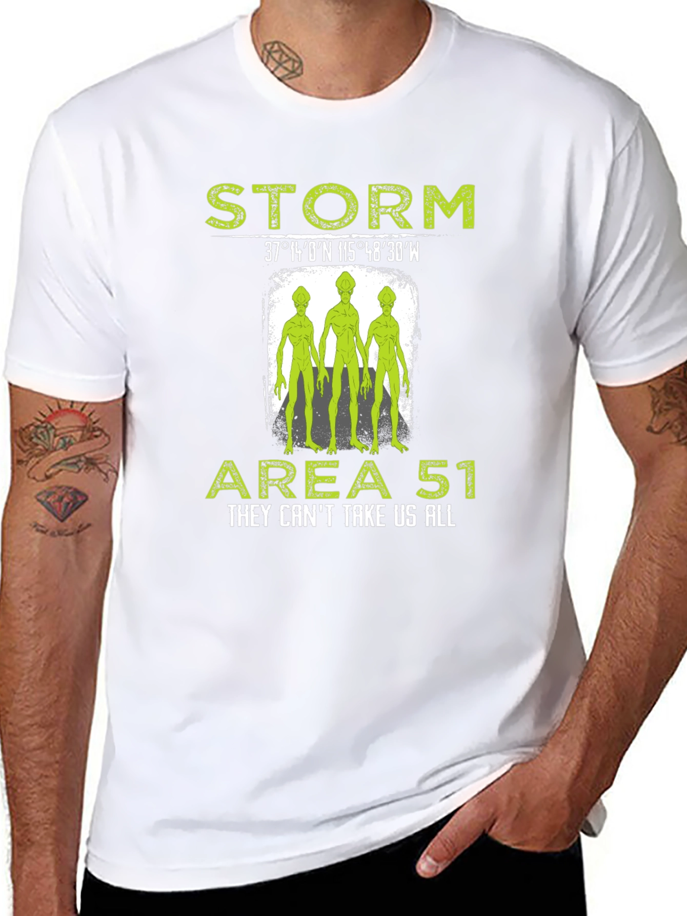 Storm Area 51 Alien Graphic Print Black T-Shirt