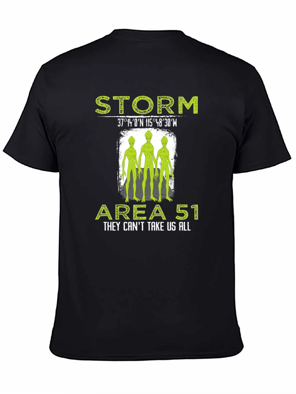 Storm Area 51 Alien Graphic Print Black T-Shirt