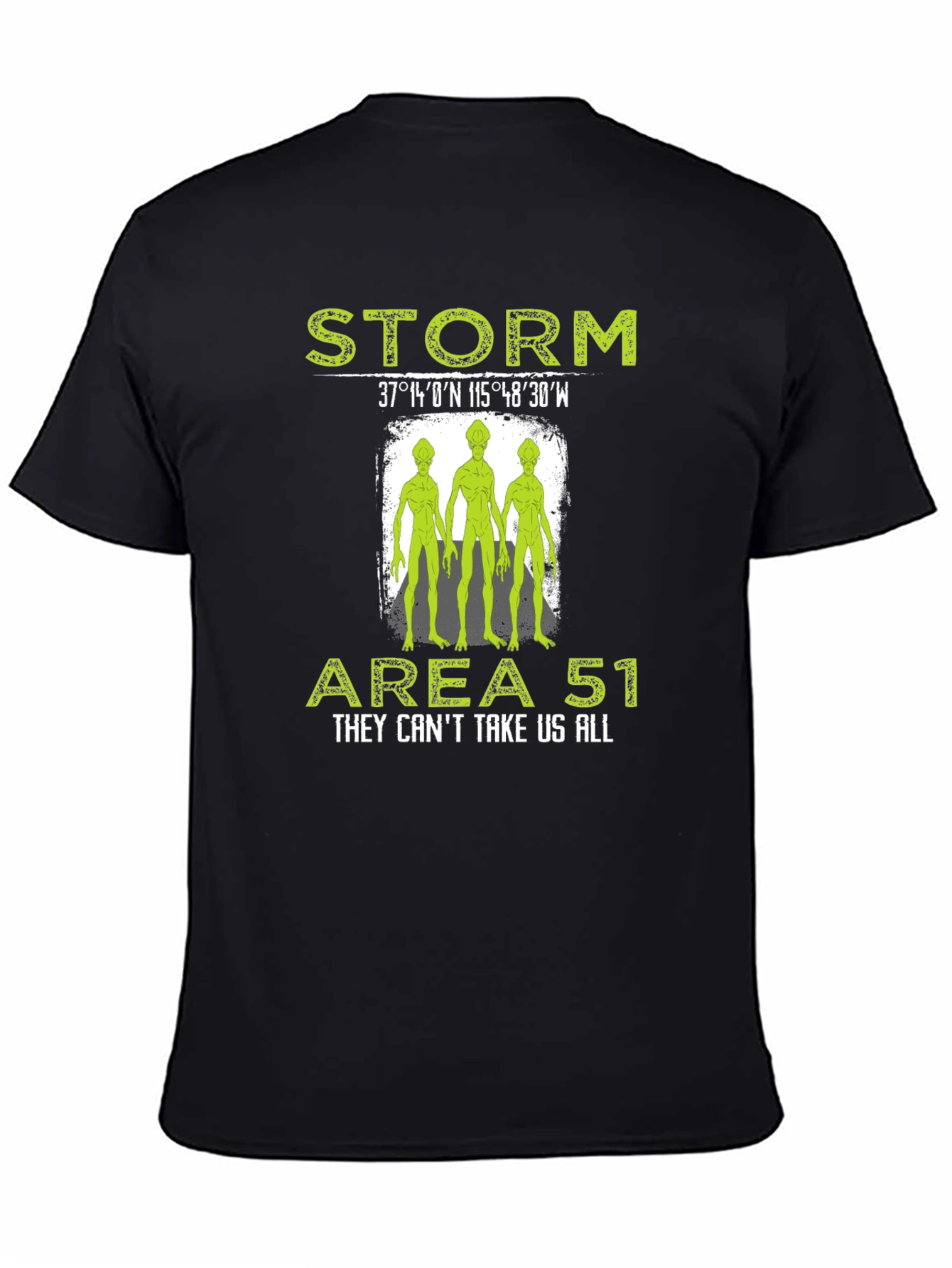 Storm Area 51 Alien Graphic Print Black T-Shirt