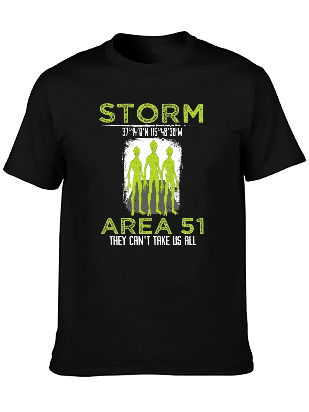 Storm Area 51 Alien Graphic Print Black T-Shirt