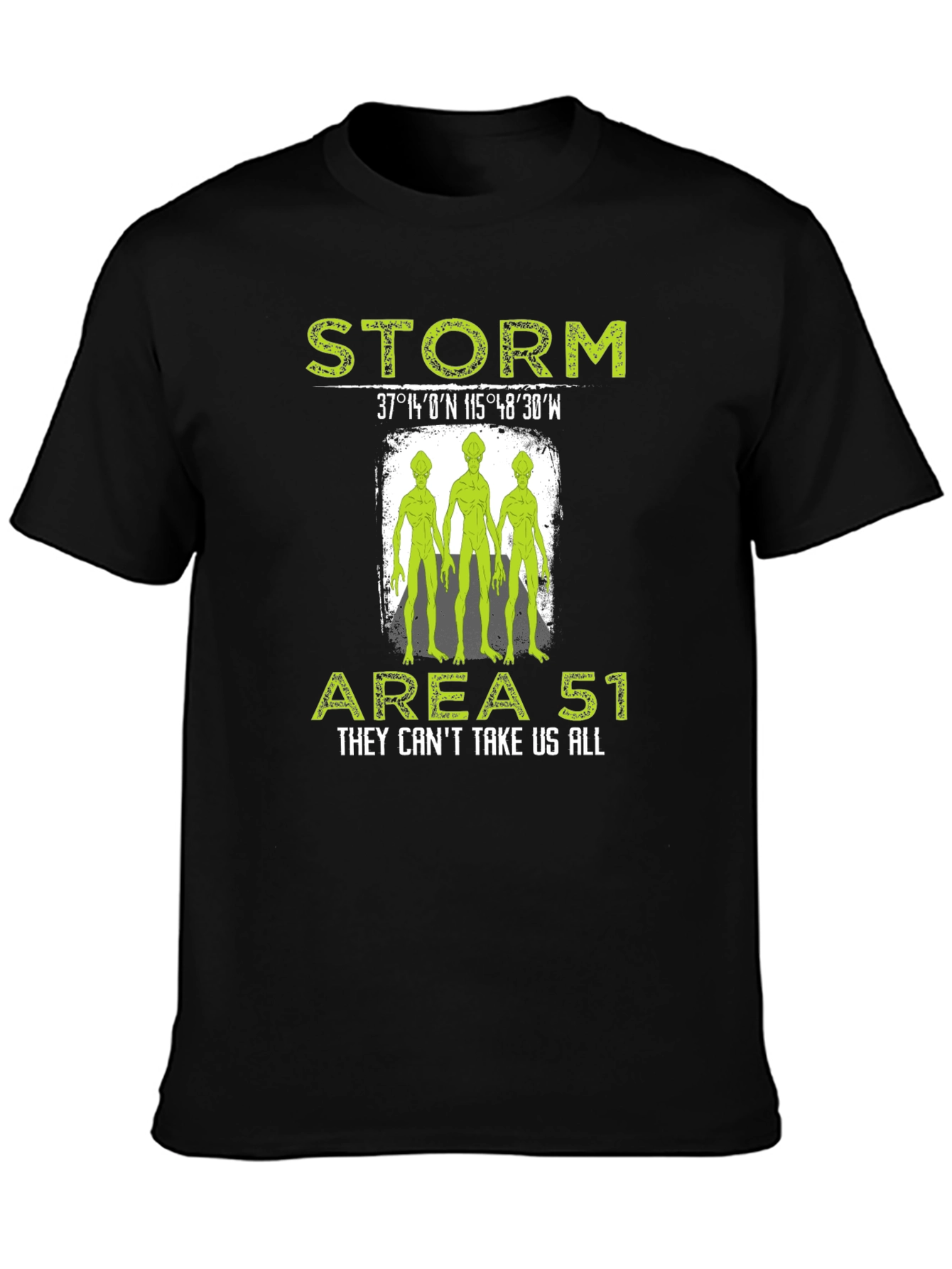 Storm Area 51 Alien Graphic Print Black T-Shirt