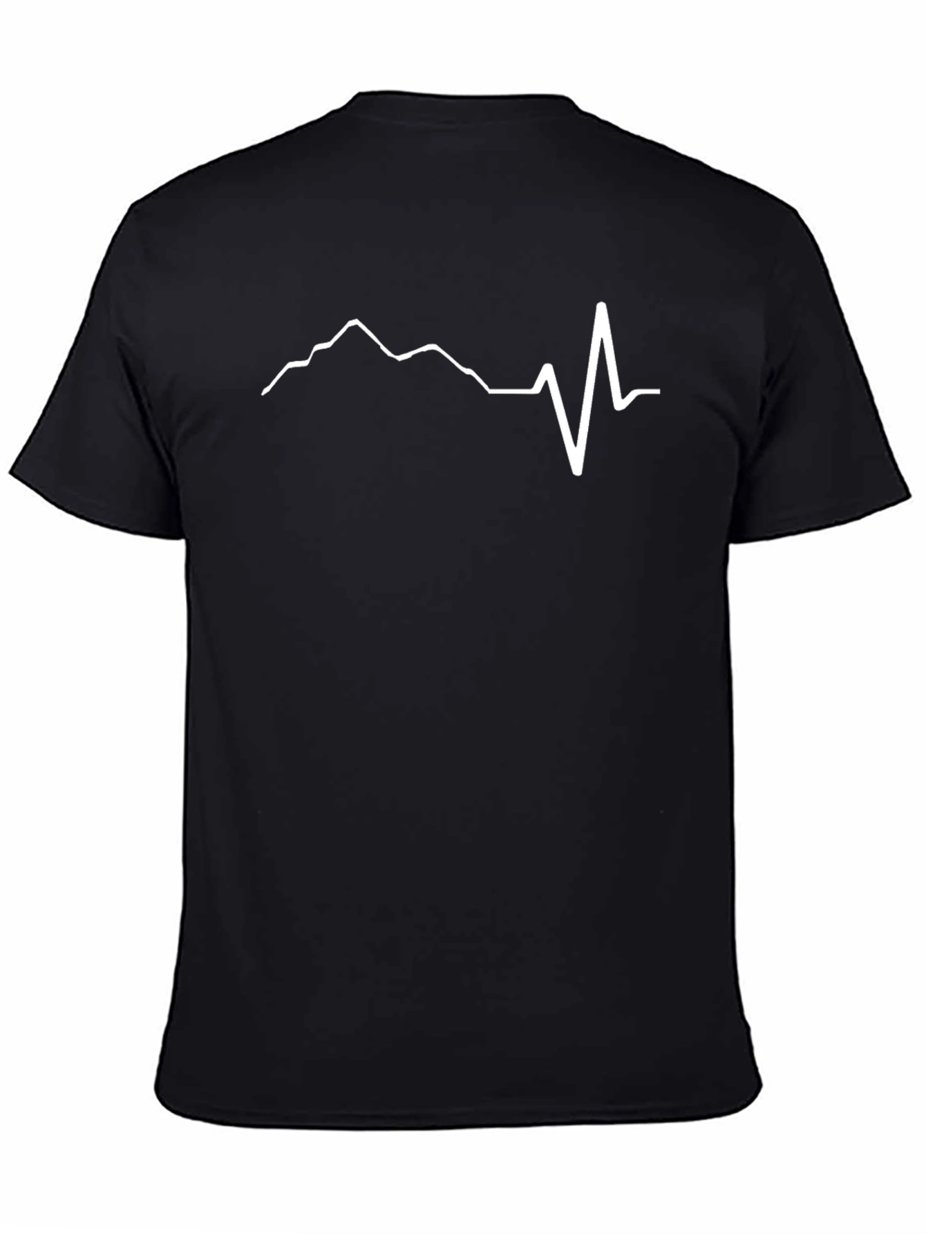 Mountain Heartbeat Tee - Black Cotton Graphic T-Shirt