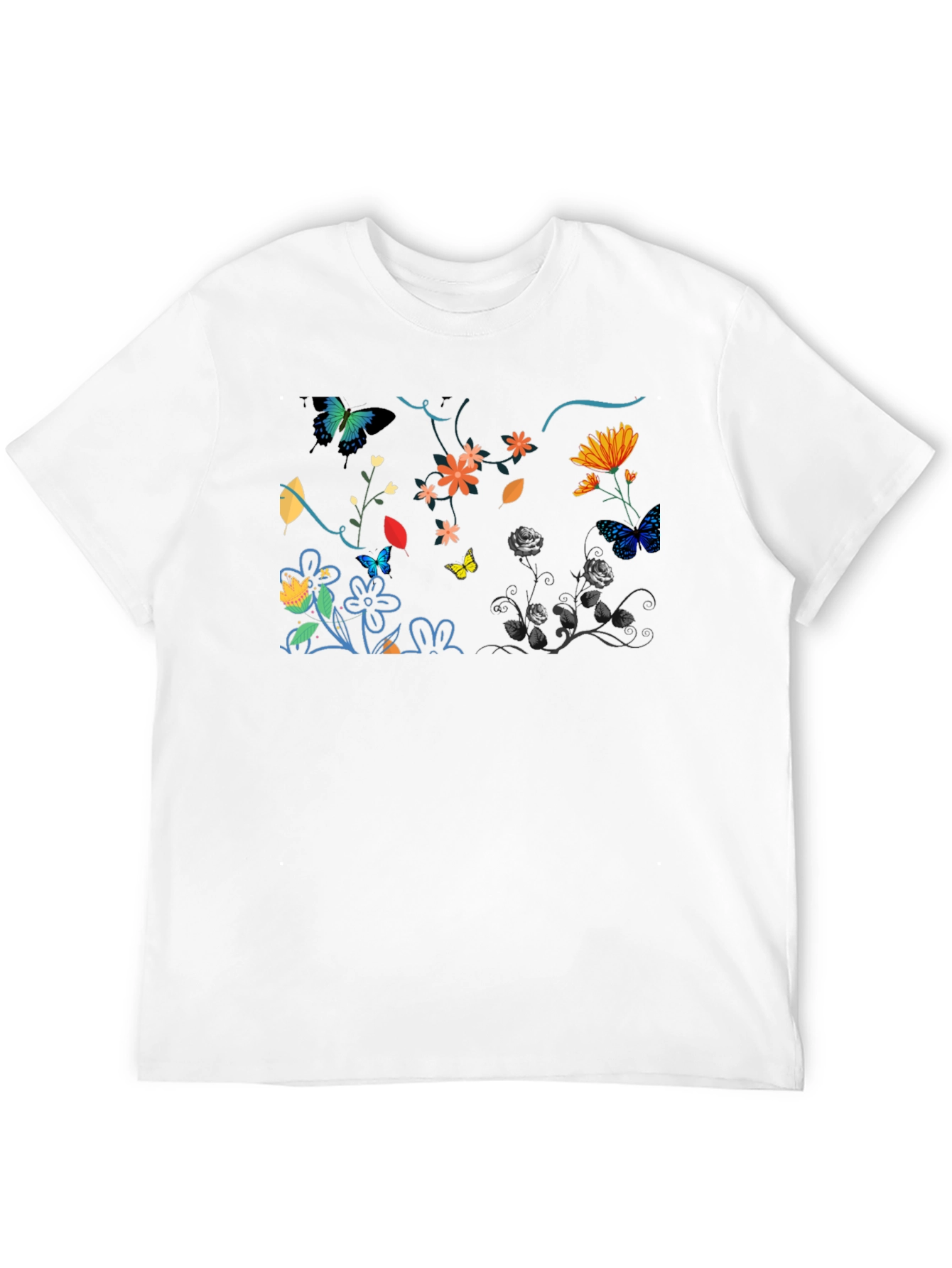 Botanical Butterfly Graphic Print Tee