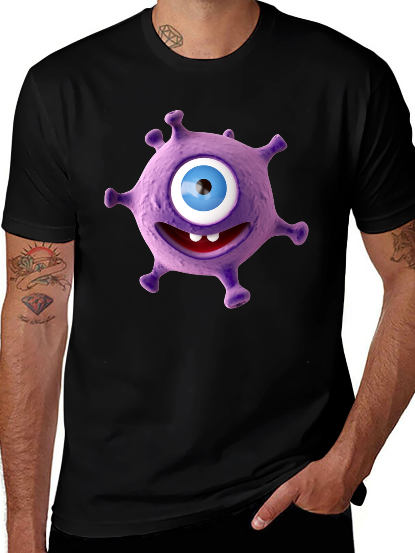 Funny Purple Monster Graphic Tee
