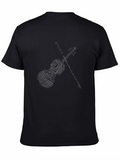 Violin Fingerprint Graphic Tee - Music Lover Shirt