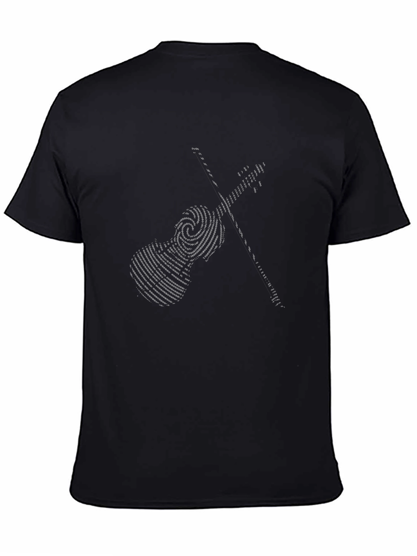 Violin Fingerprint Graphic Tee - Music Lover Shirt