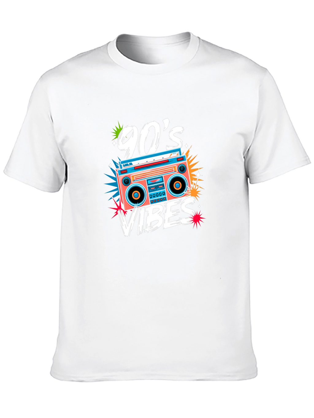 90s Vibes Retro Boombox Graphic Tee