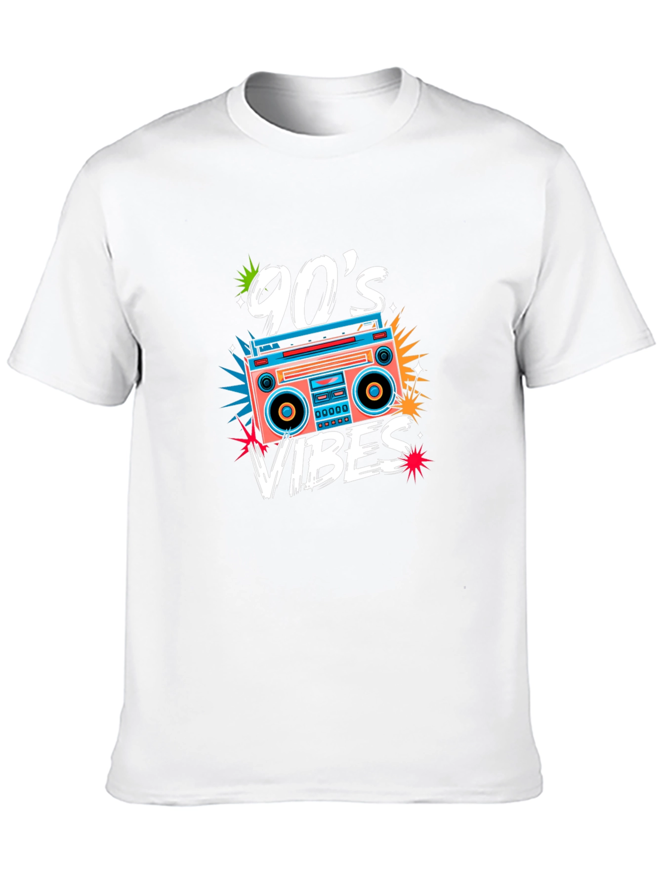 90s Vibes Retro Boombox Graphic Tee