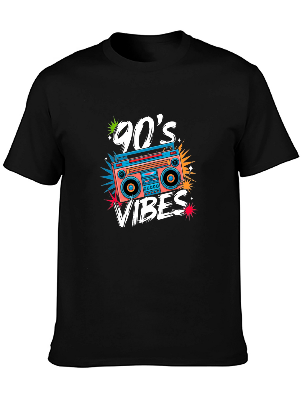 90s Vibes Retro Boombox Graphic Tee