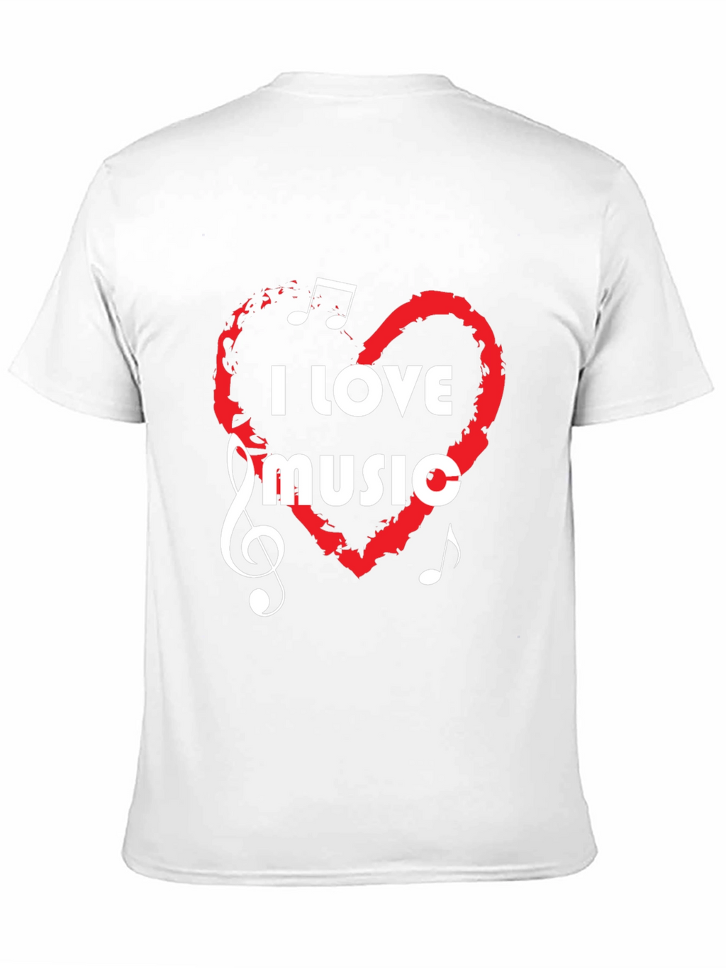 I Love Music Graphic Tee - Black Cotton T-Shirt