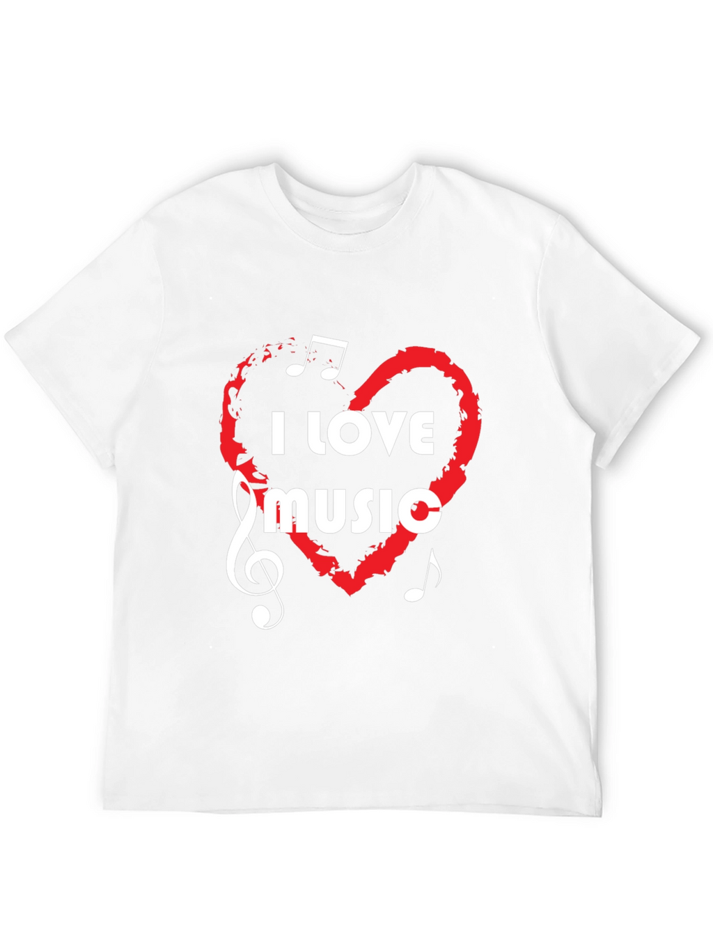 I Love Music Graphic Tee - Black Cotton T-Shirt