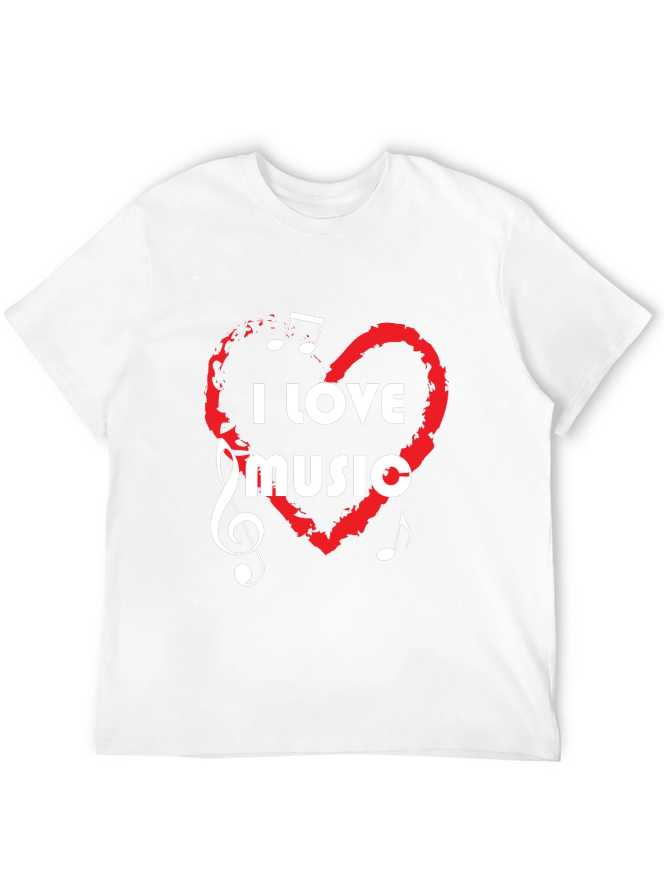 I Love Music Graphic Tee - Black Cotton T-Shirt