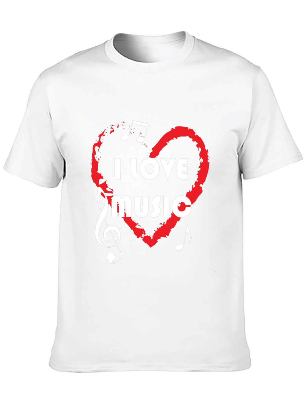 I Love Music Graphic Tee - Black Cotton T-Shirt