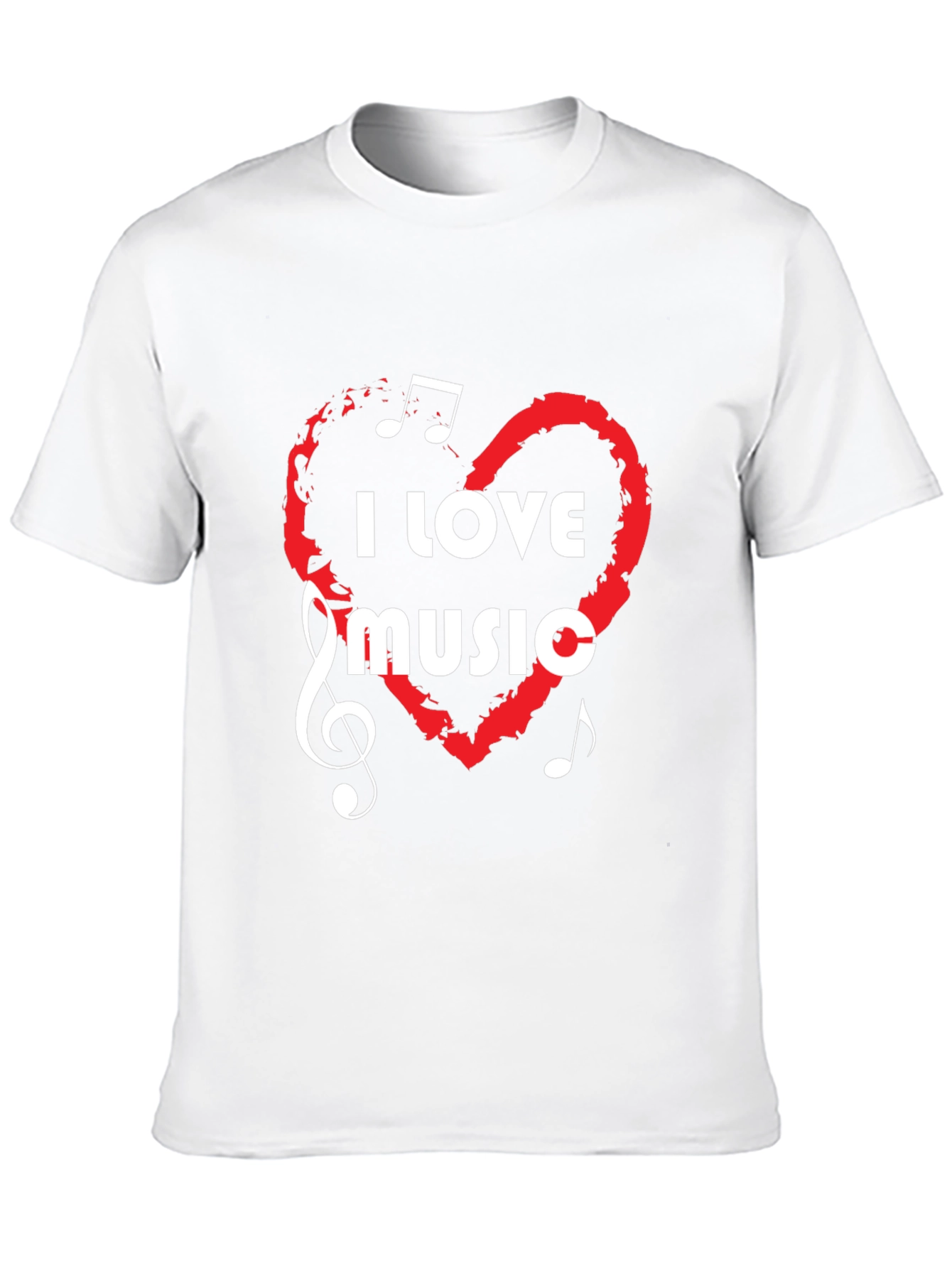 I Love Music Graphic Tee - Black Cotton T-Shirt
