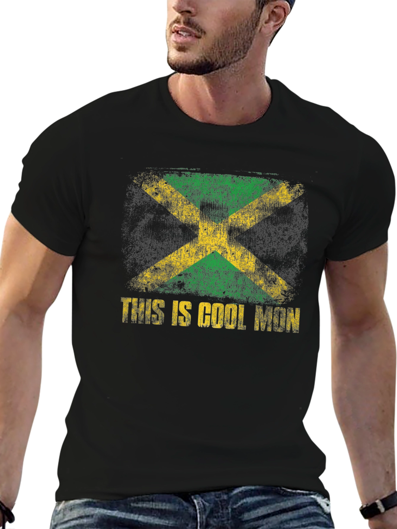 Cool Mon Jamaica Flag Graphic T-Shirt