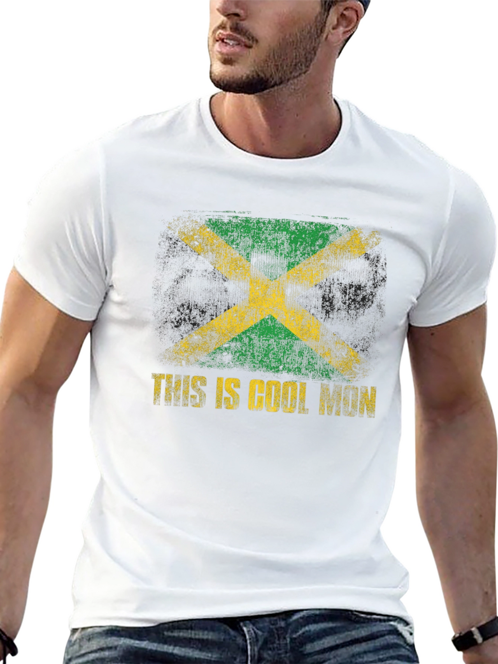 Cool Mon Jamaica Flag Graphic T-Shirt